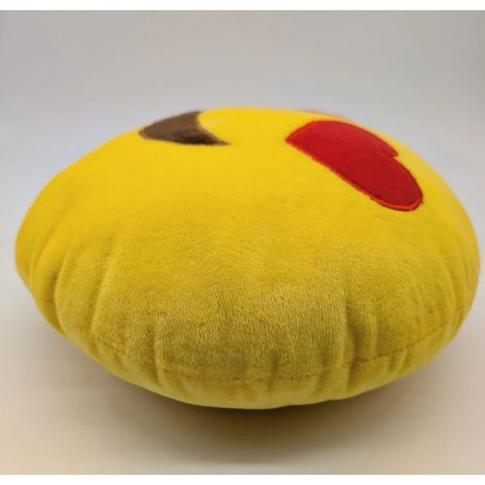 Lot Of Two Round Emoji Plush Pillows Yellow Neon 
